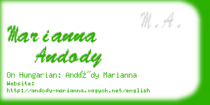 marianna andody business card